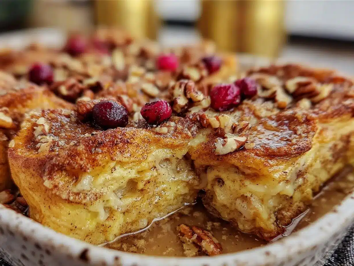 overnight eggnog French toast bake preparation steps