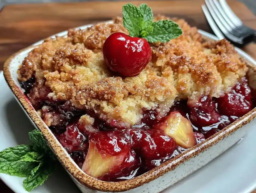 pineapple cherry dump cake recipe - featured image