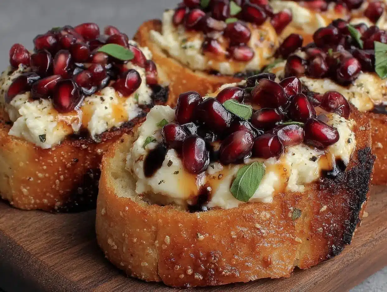 pomegranate bruschetta bites preparation steps