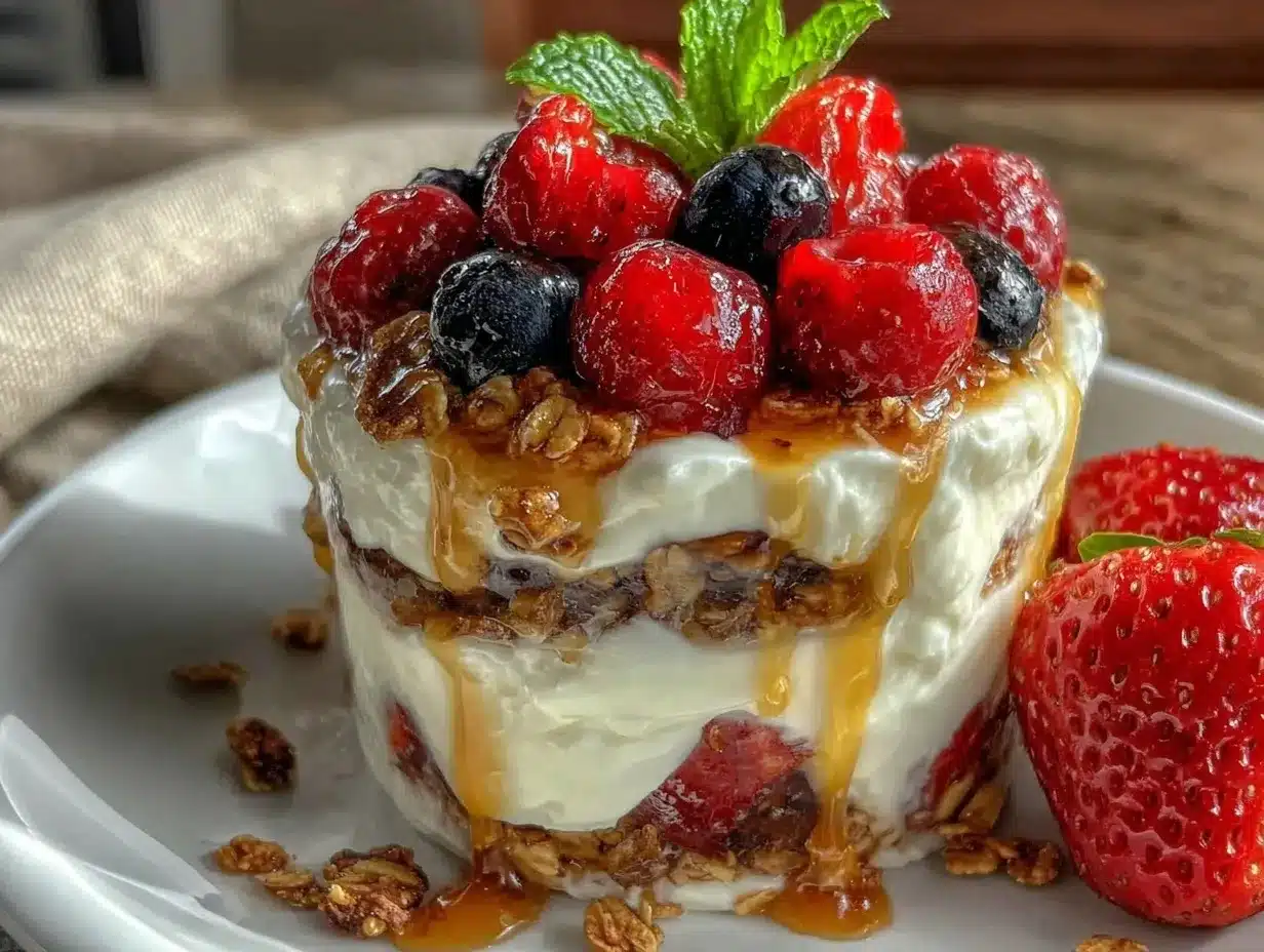 protein-packed Greek yogurt parfait preparation steps