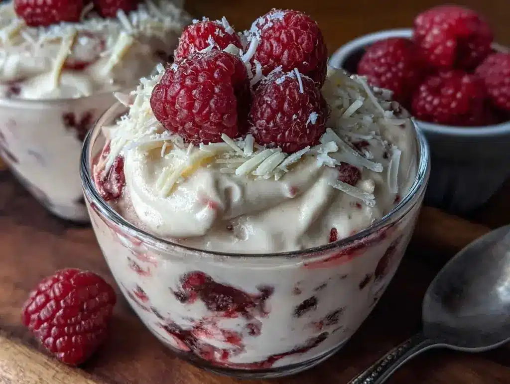 raspberry white chocolate mousse - featured image
