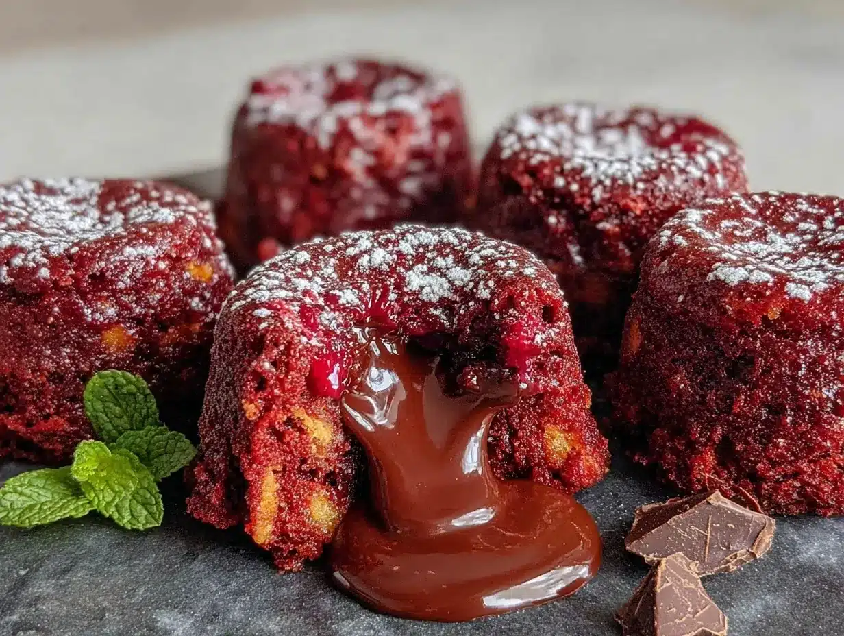 red velvet lava cakes recipe preparation steps