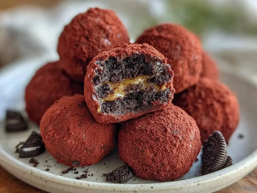red velvet oreo truffles - featured image