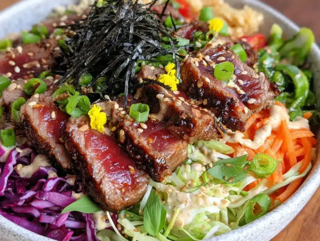 seven-layer party bowl with steak strips - featured image