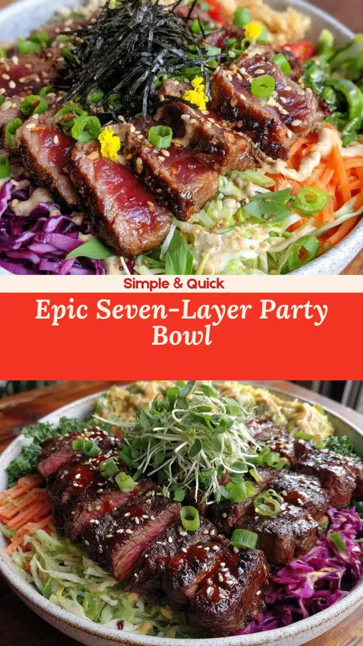 seven-layer party bowl with steak strips recipe