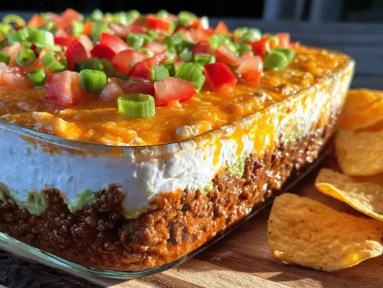 seven layer taco dip preparation steps