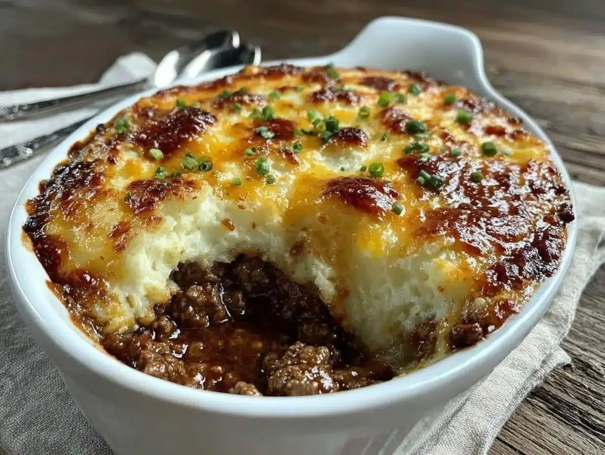 shepherds pie with cheesy mashed potatoes preparation steps