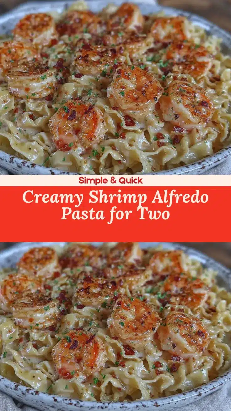 shrimp Alfredo pasta for two recipe