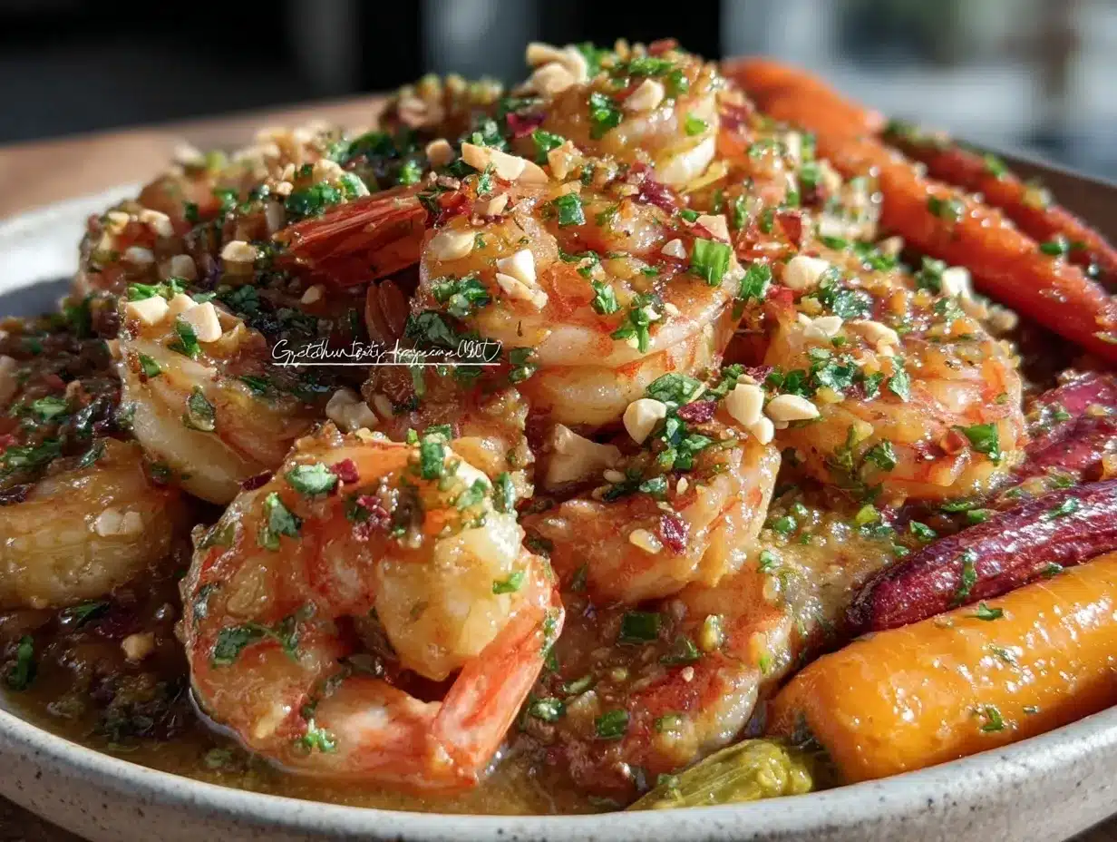 shrimp scampi dinner bowl preparation steps