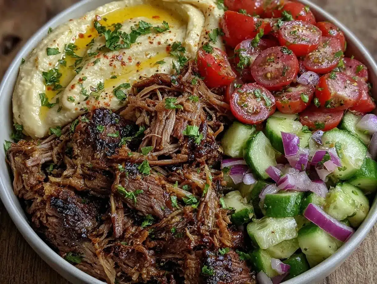 slow-cooker pulled pork dinner bowl preparation steps