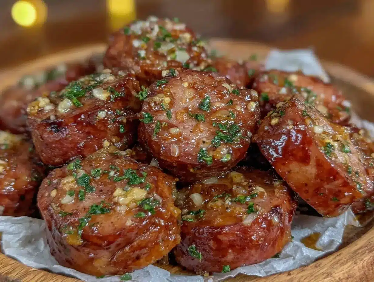 smoked sausage bites bourbon glaze preparation steps