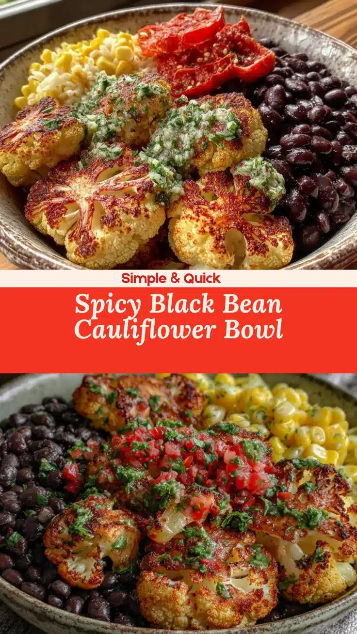 spicy roasted cauliflower bowl recipe