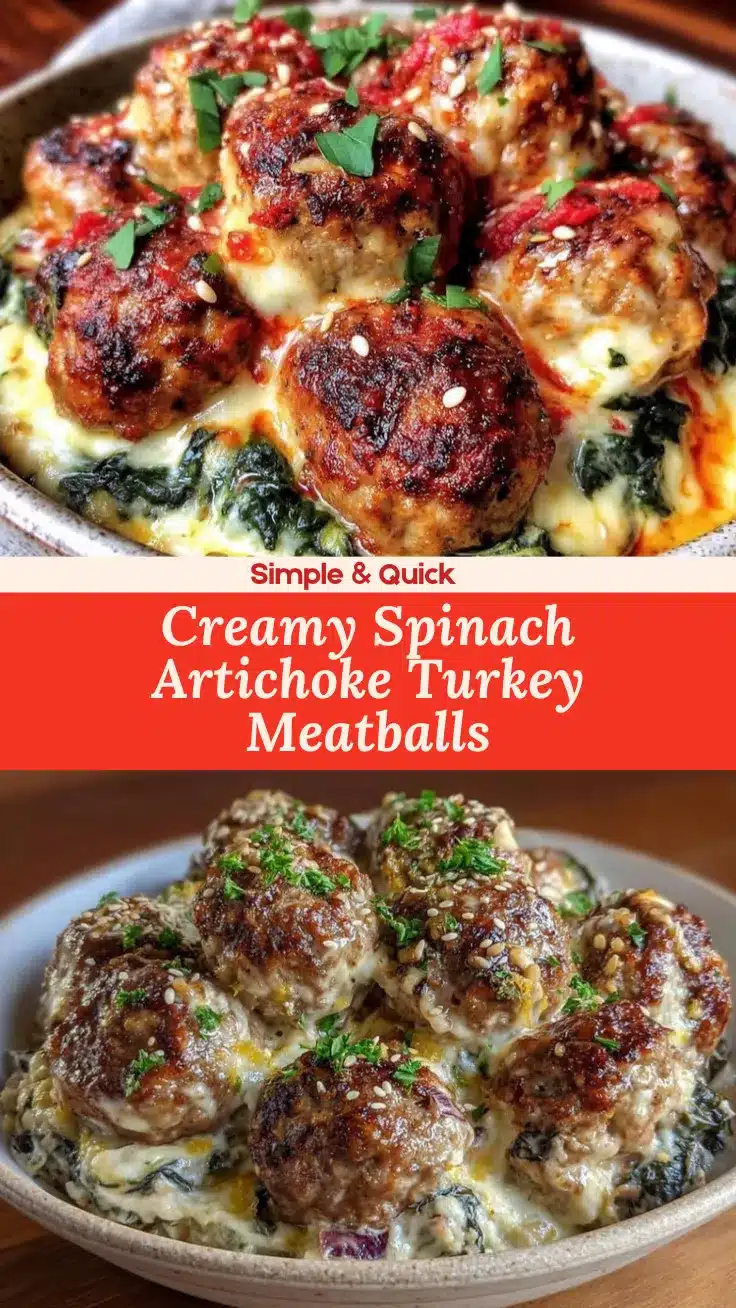 spinach-artichoke party bowl with turkey meatballs recipe
