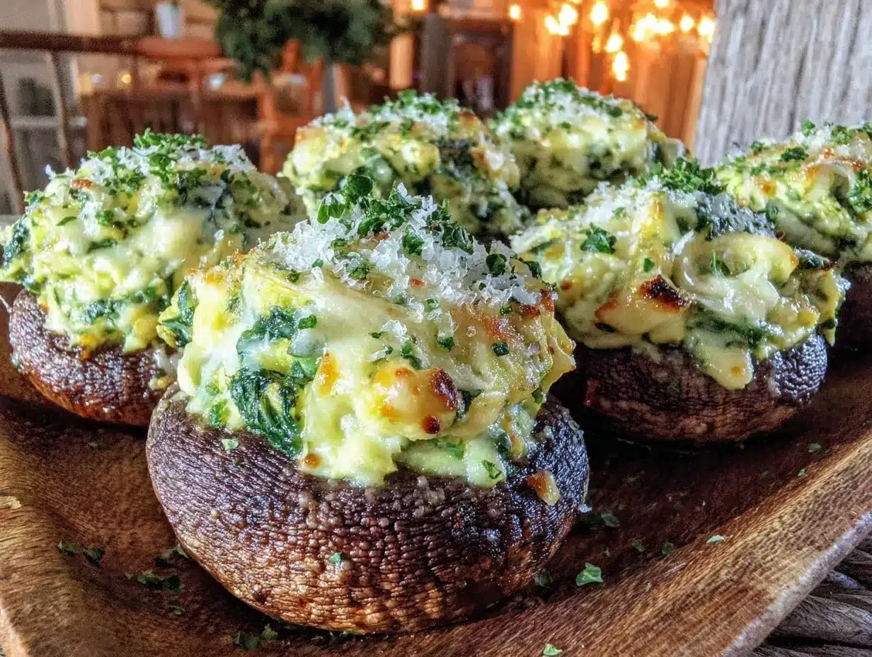 spinach artichoke stuffed mushrooms preparation steps