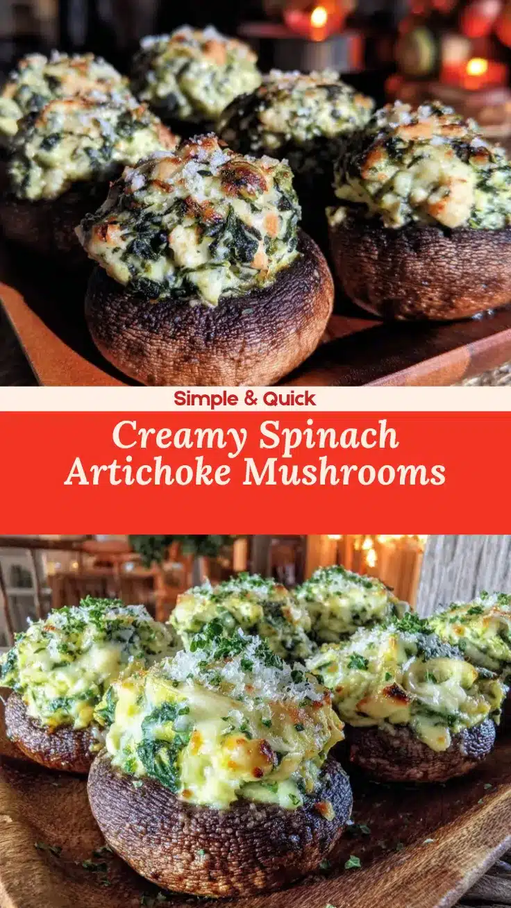 spinach artichoke stuffed mushrooms recipe