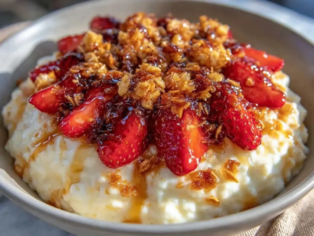 valentine desserts oatmeal bowl - featured image