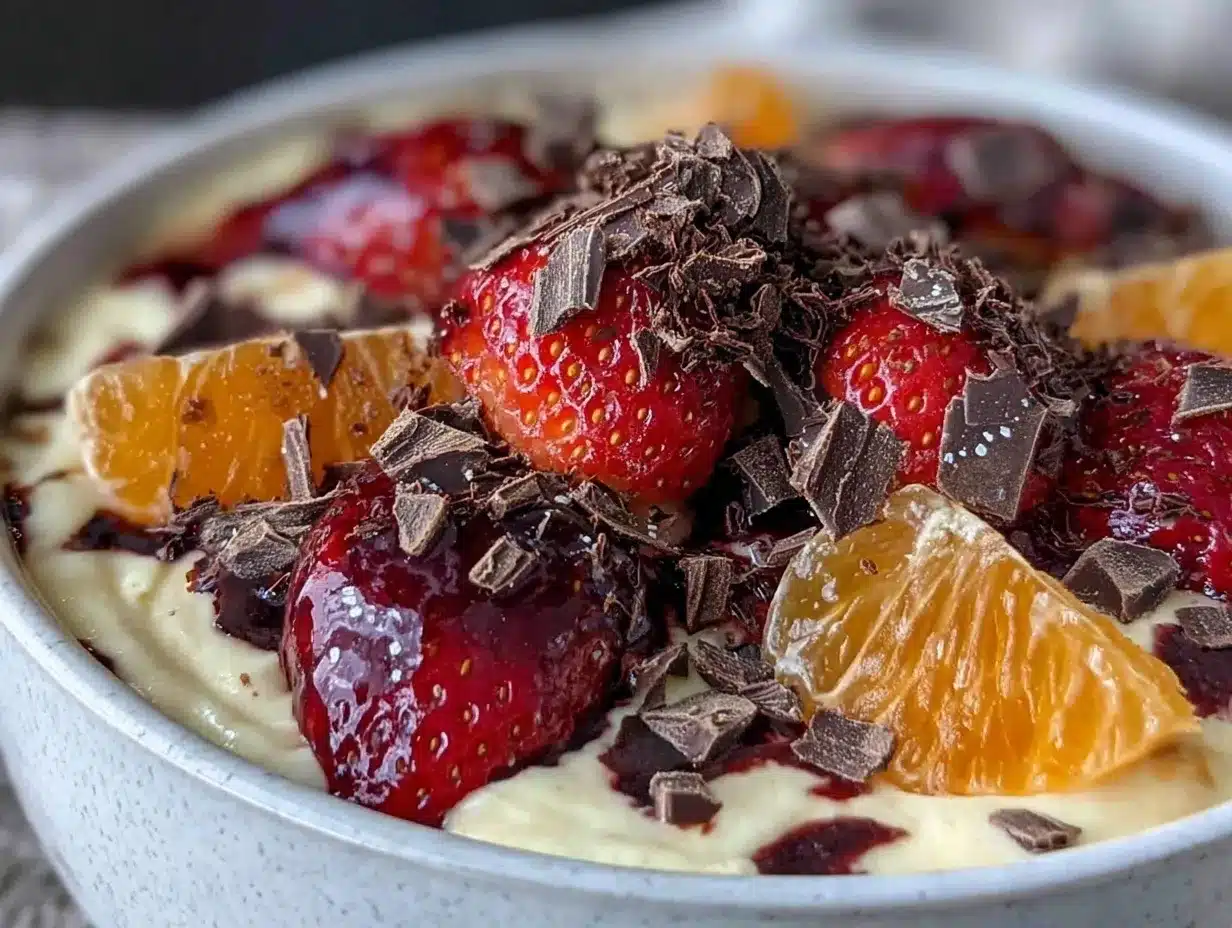 Valentines Strawberries Greek Yogurt Bowl preparation steps