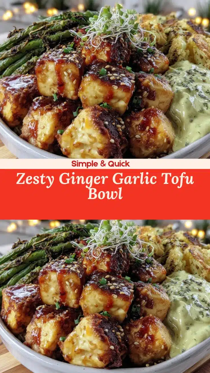 zesty ginger garlic tofu bowl recipe