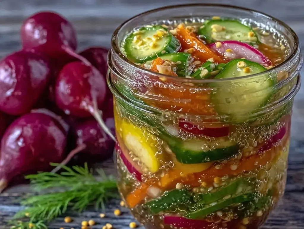 zesty quick pickled vegetables - featured image