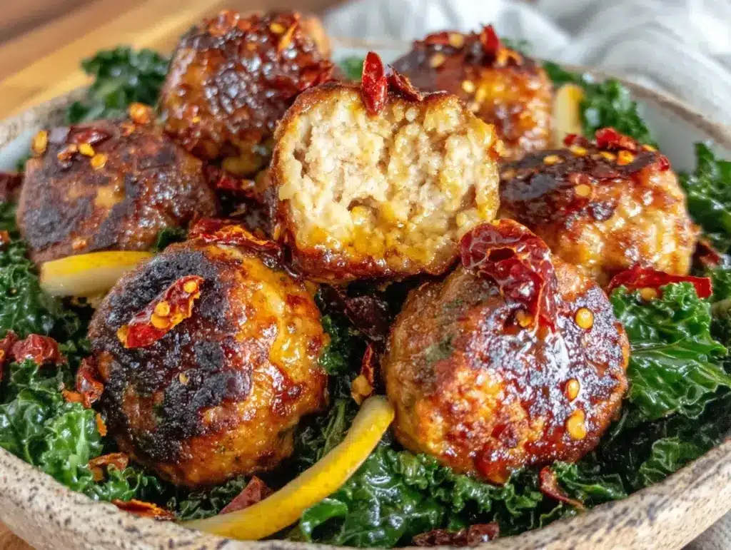 zesty turkey meatball dinner bowl - featured image