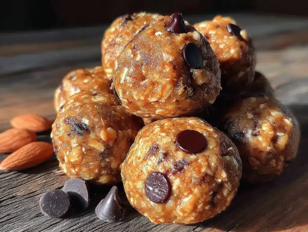 almond butter energy balls - featured image