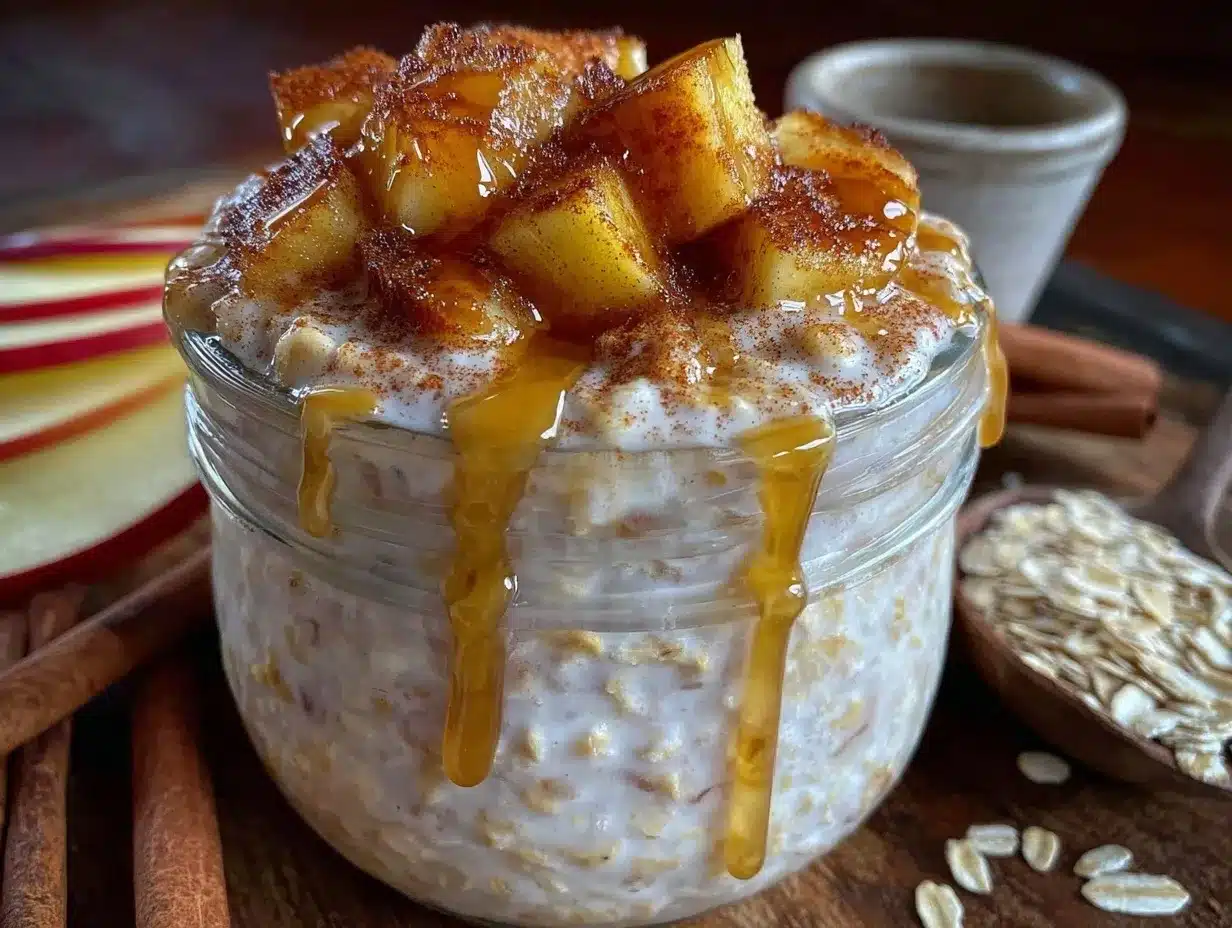 apple cinnamon overnight oats preparation steps