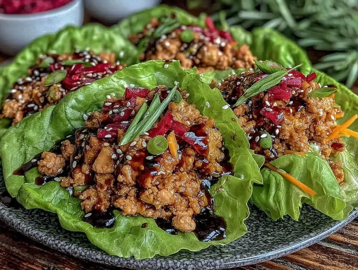 Asian turkey lettuce wraps preparation steps
