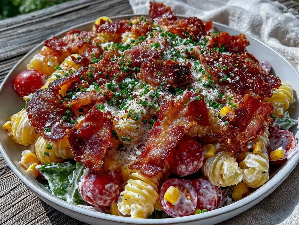 BLT pasta salad recipe preparation steps