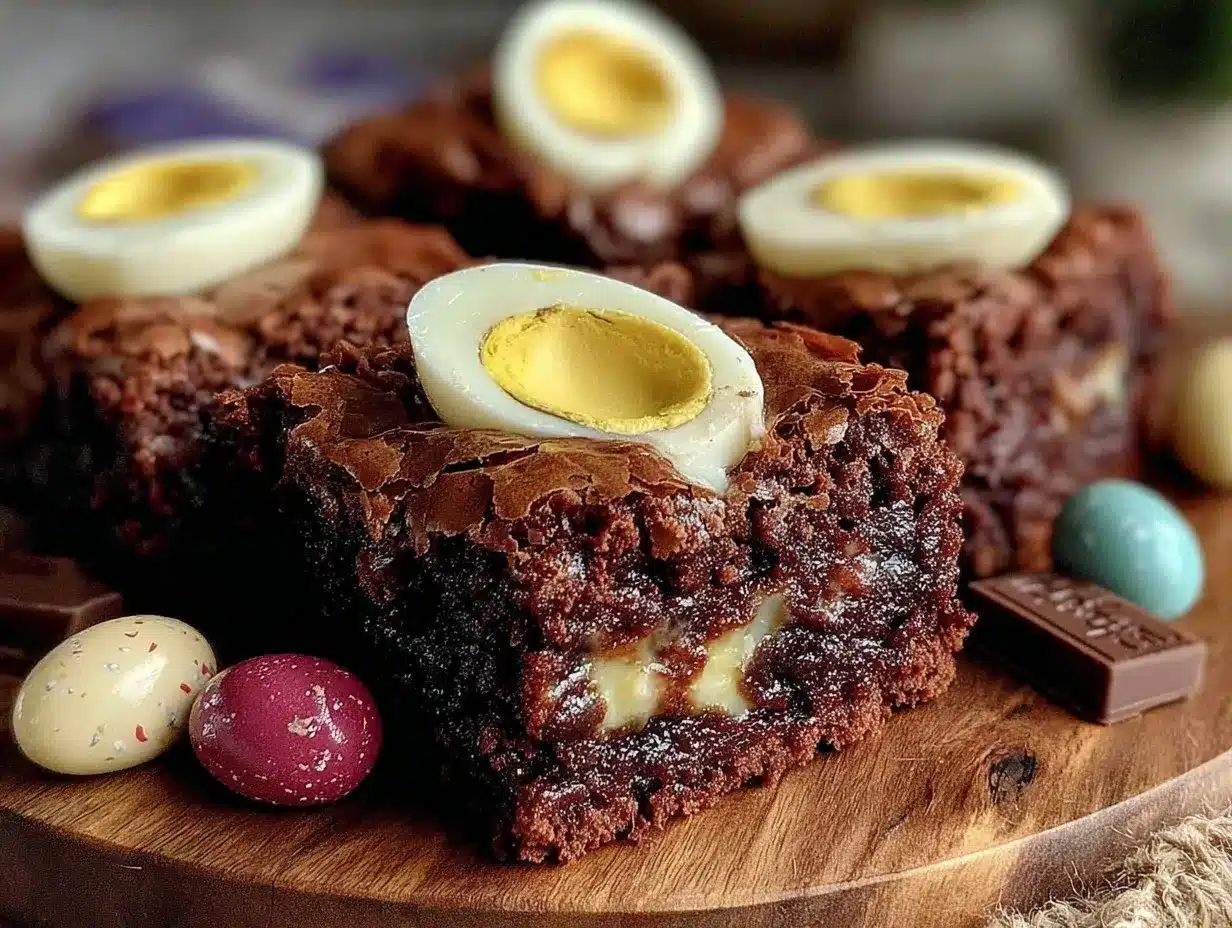 Cadbury Egg Brownies preparation steps