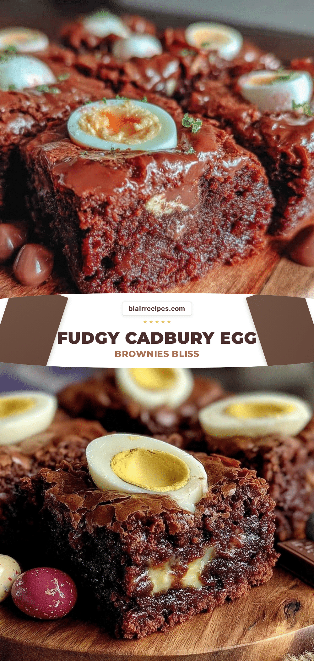 Cadbury Egg Brownies recipe