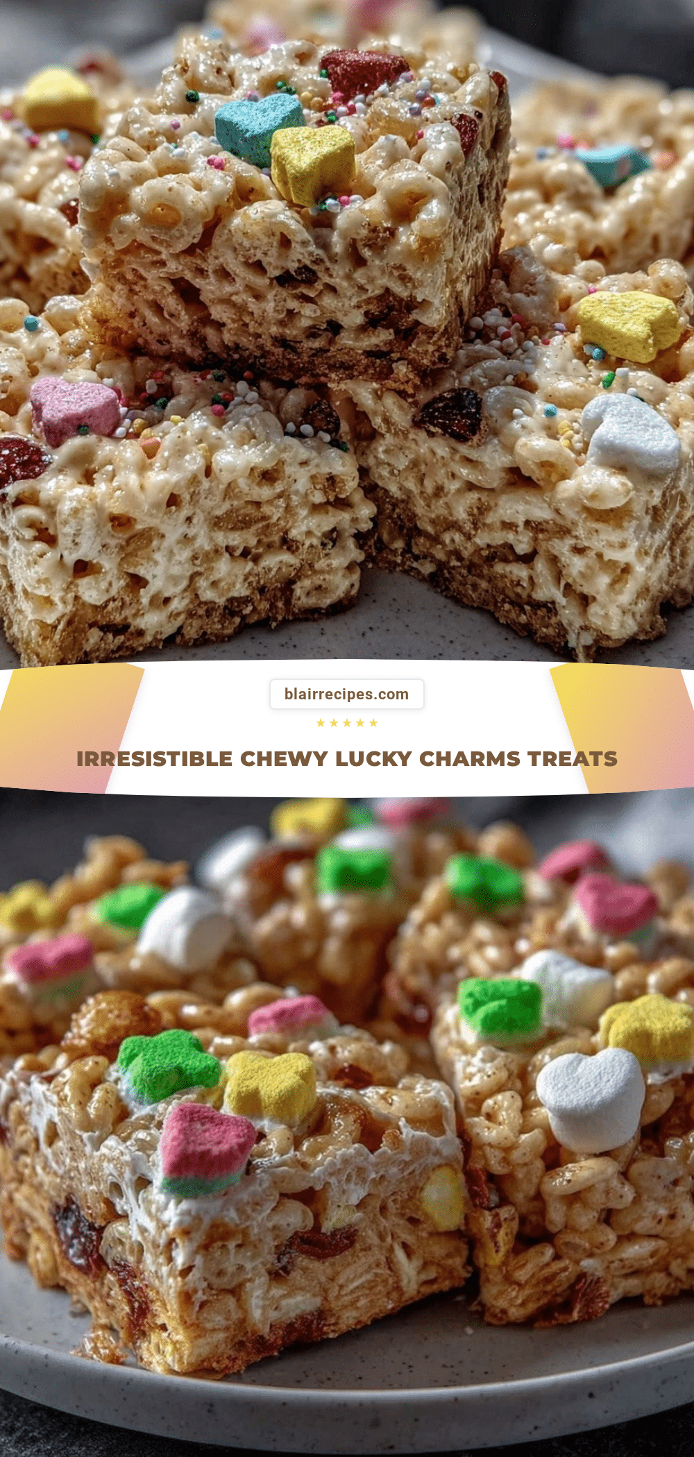 Chewy Lucky Charms Marshmallow Treats recipe