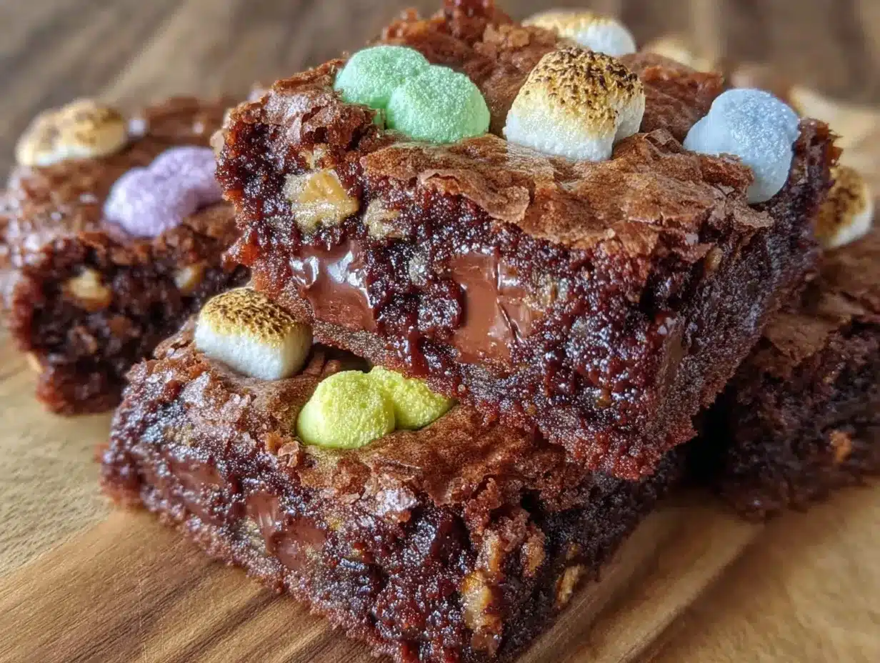 Chewy Peeps S’mores Brownies preparation steps