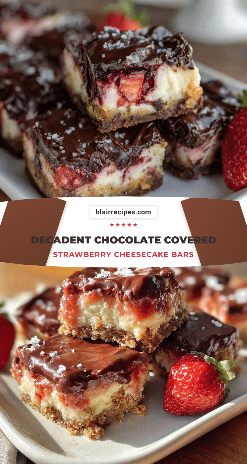 chocolate covered strawberry cheesecake bars recipe