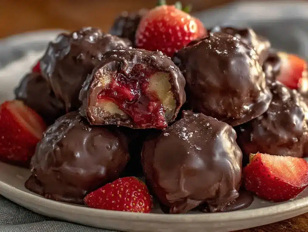 chocolate-covered strawberry truffles - featured image
