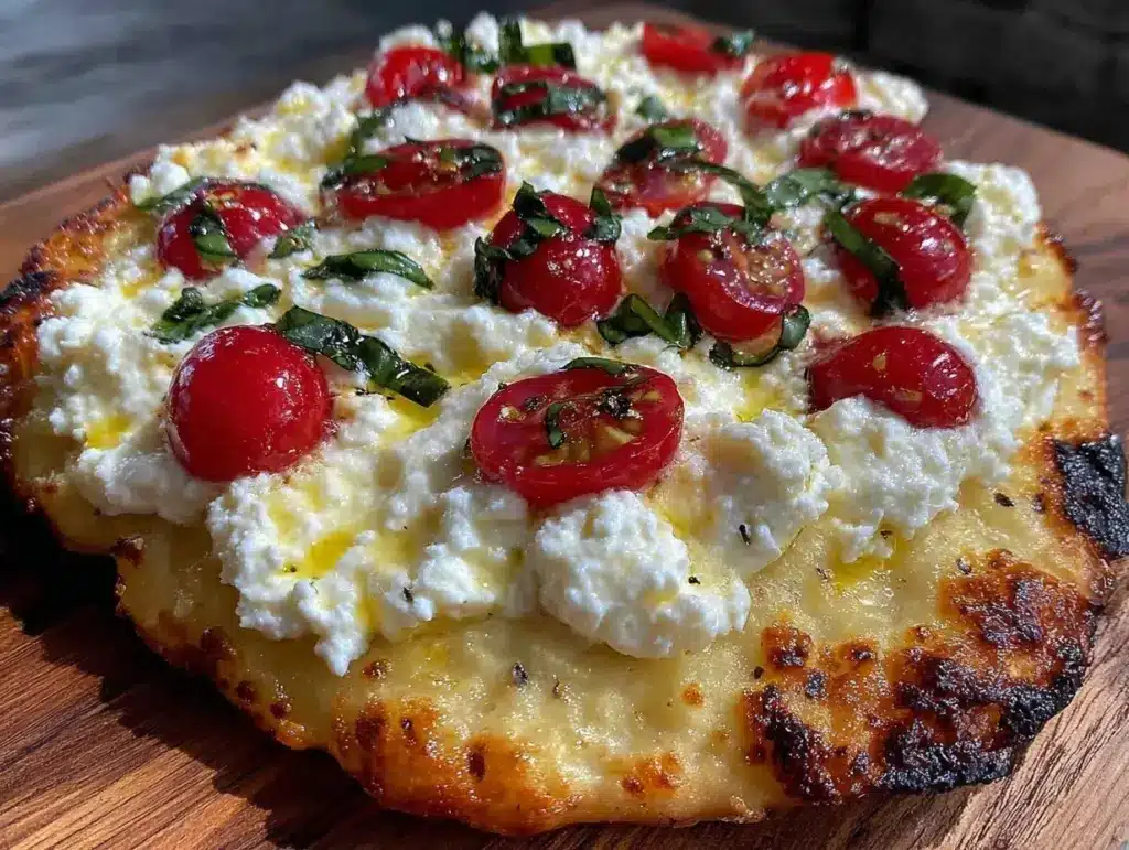 cottage cheese flatbread pizza - featured image