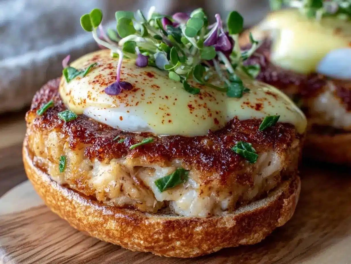 crab cake benedict preparation steps