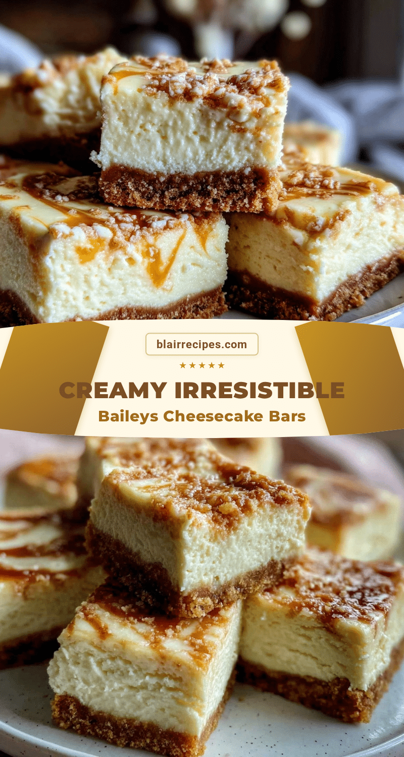 Creamy Baileys Irish Cream Cheesecake Bars recipe