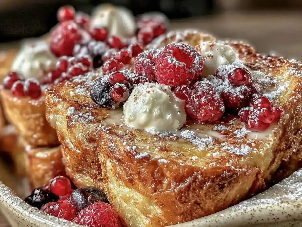 creamy berry mascarpone french toast bake preparation steps