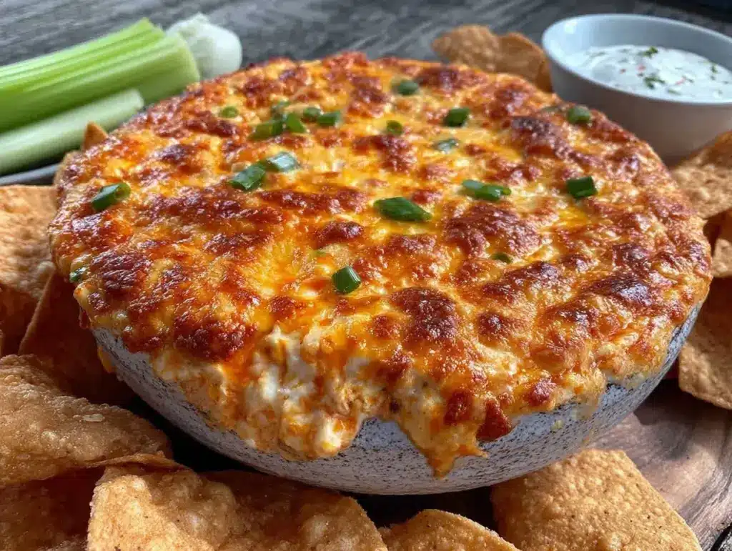 creamy buffalo chicken dip - featured image