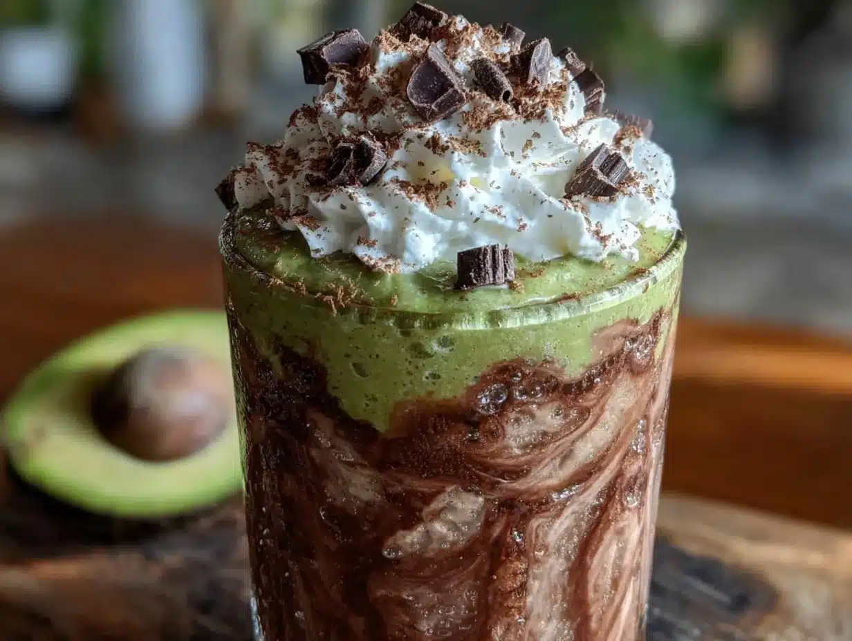 creamy chocolate avocado protein shake preparation steps