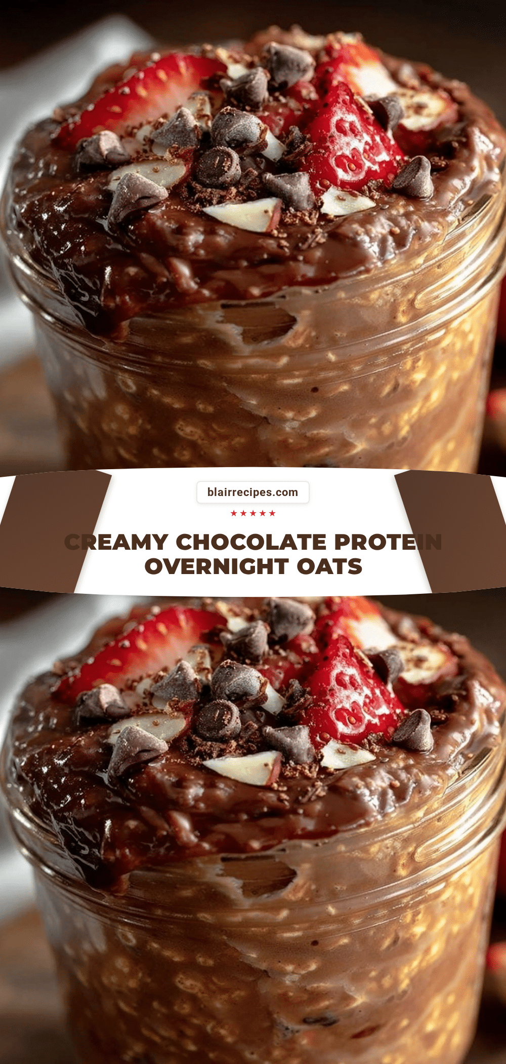 creamy chocolate protein overnight oats recipe