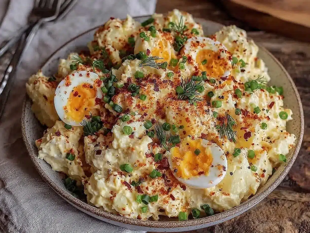 creamy classic potato salad with fresh dill preparation steps