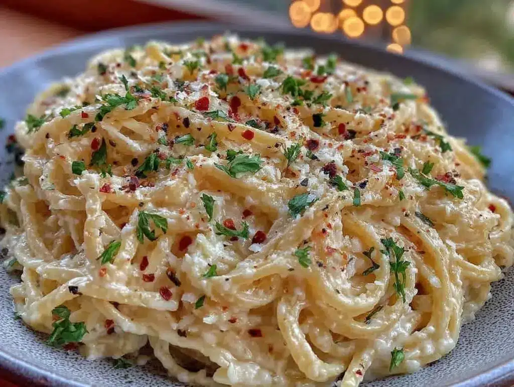 creamy garlic parmesan pasta - featured image
