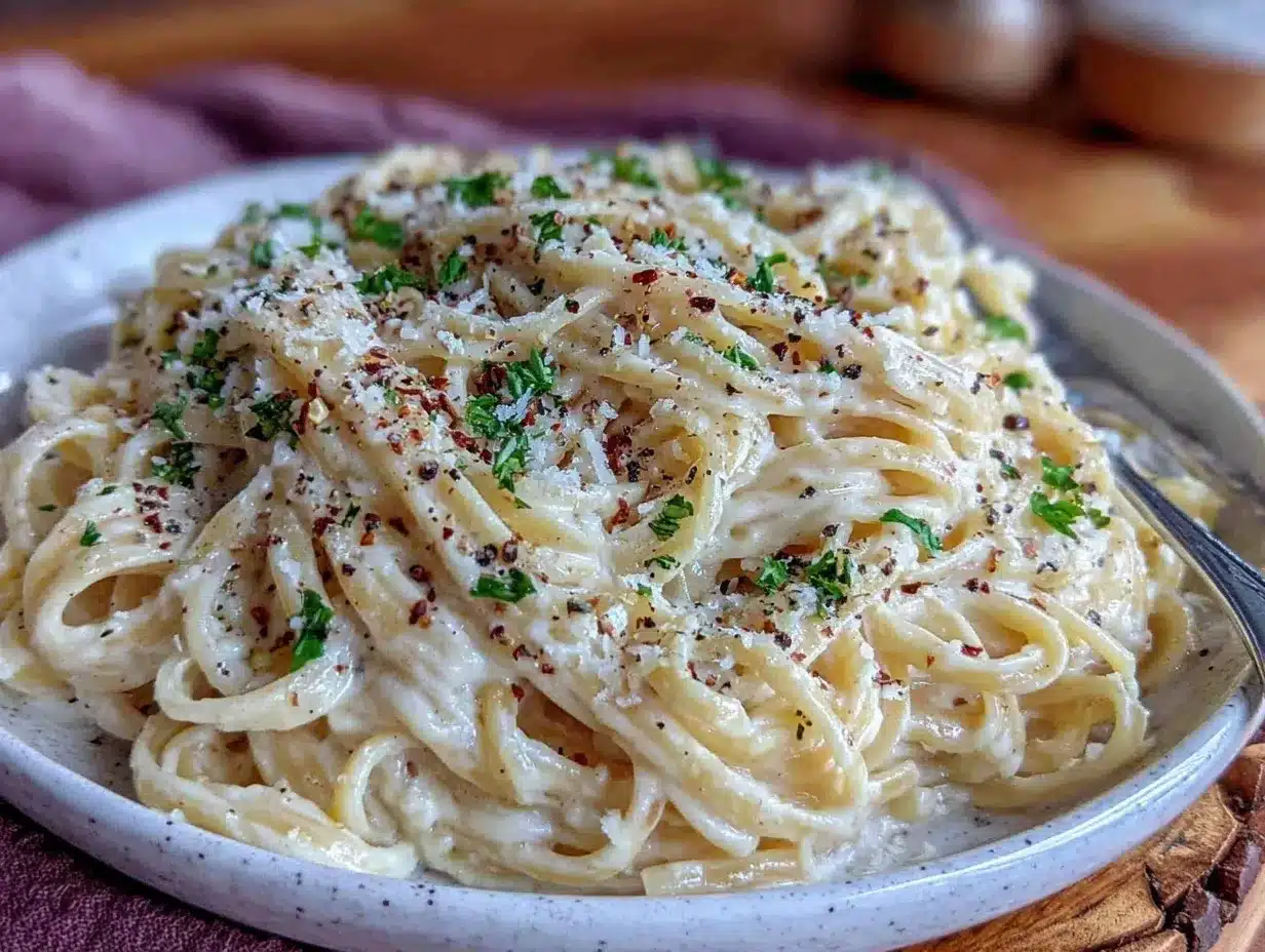 creamy garlic parmesan pasta preparation steps
