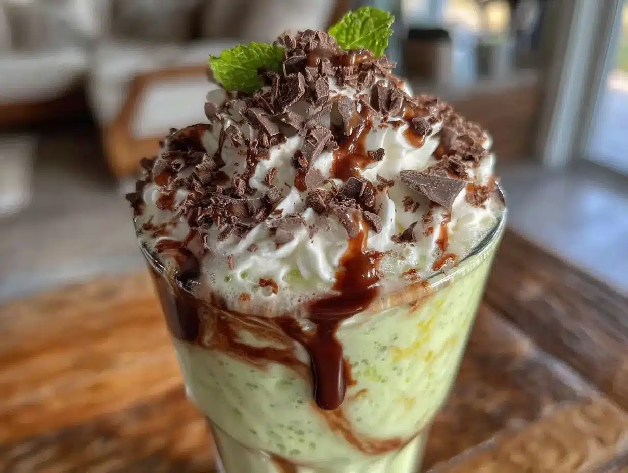 creamy mint chocolate baileys milkshake preparation steps