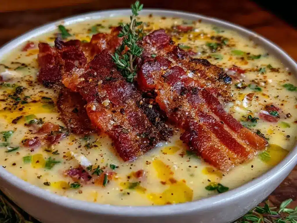 creamy potato leek soup - featured image