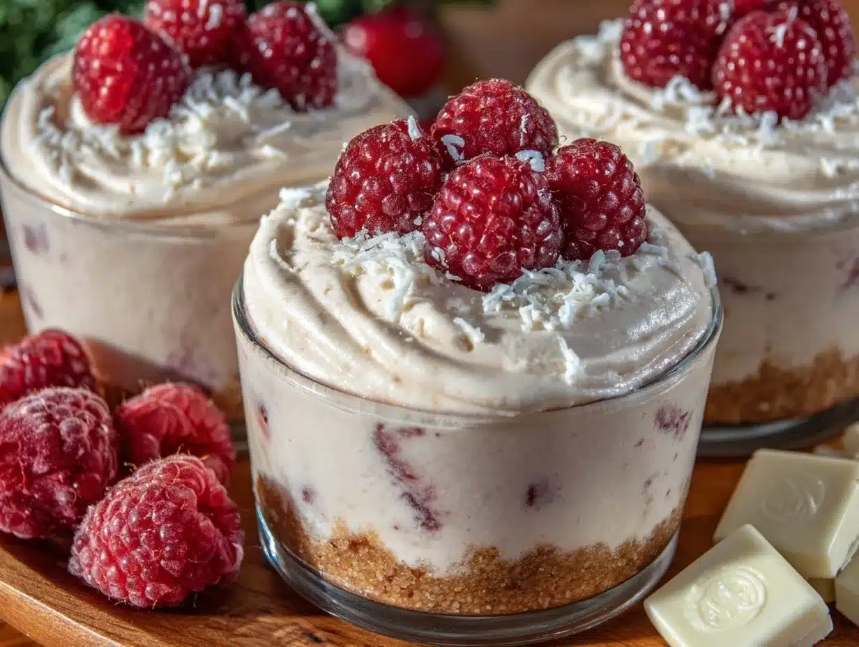 creamy raspberry white chocolate mousse cups preparation steps