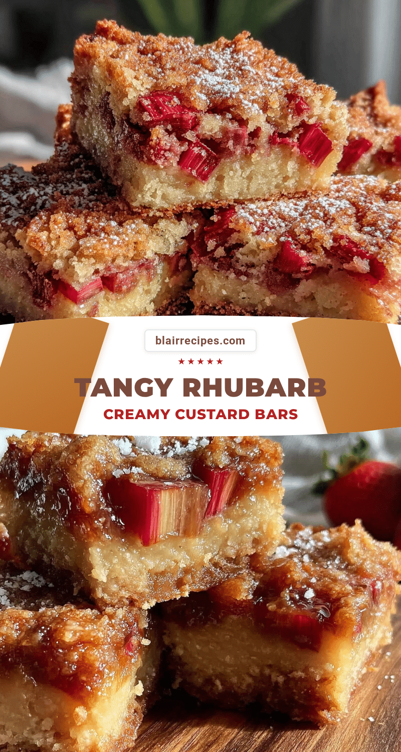 creamy rhubarb custard bars recipe