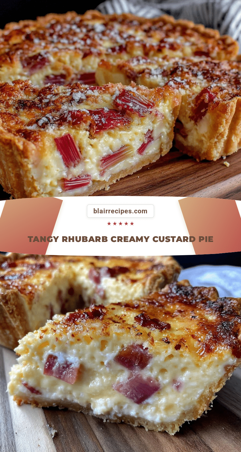 creamy rhubarb custard pie recipe