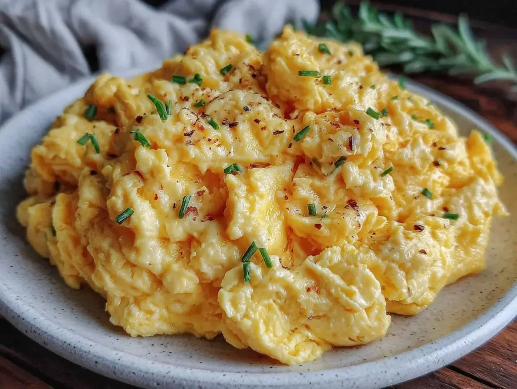 creamy scrambled eggs recipe - featured image